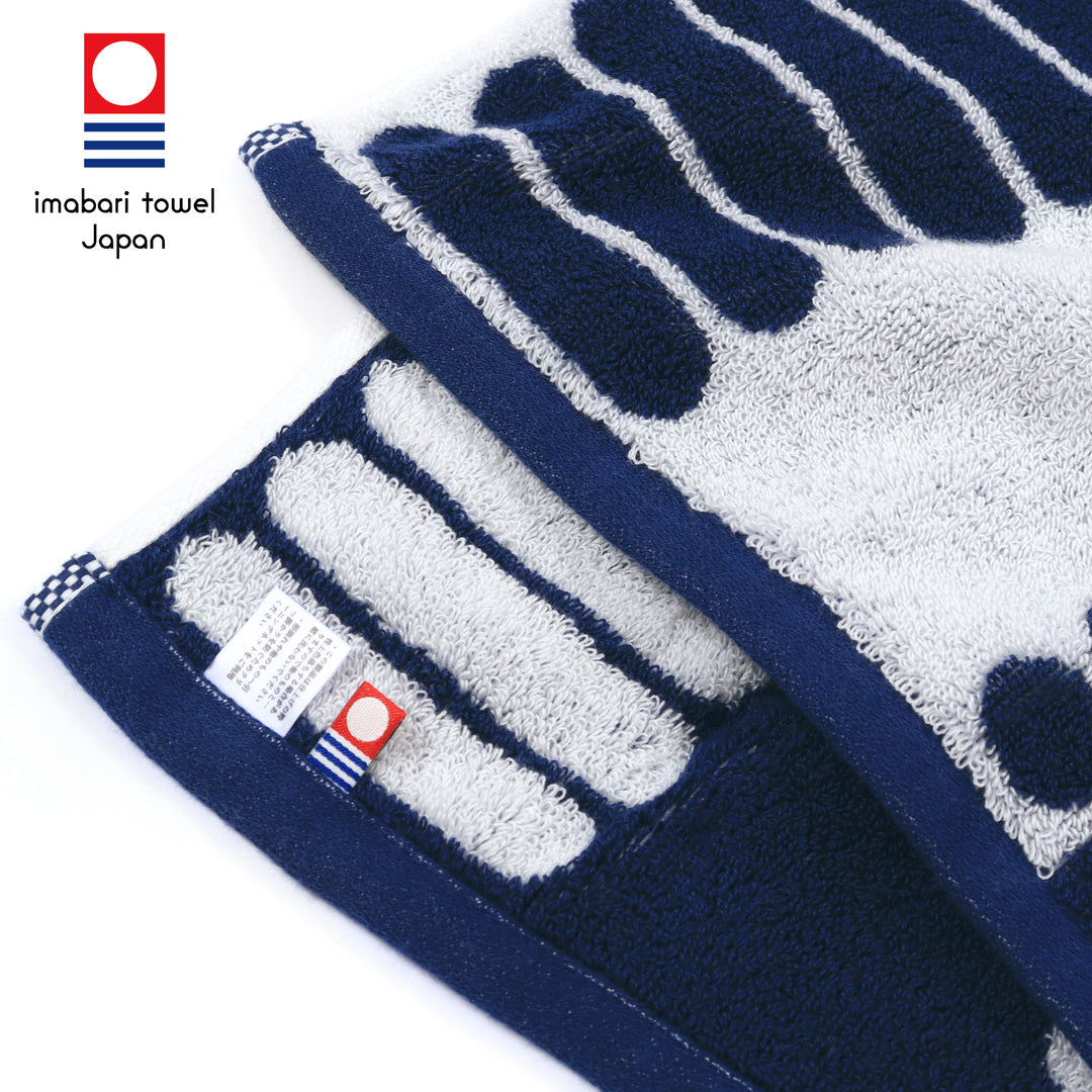 どすこいバスタオル・藍　ー花鳥風月ー